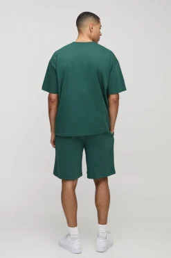 boohooMAN Ensemble T-shirt graphique moto oversize et short<Homme Ensembles|Survêtements