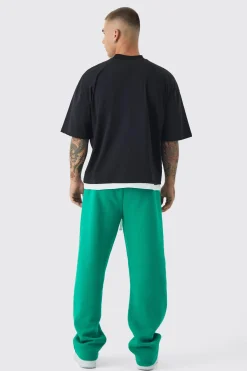 boohooMAN Ensemble T-shirt graphique surdimensionné Faux Layer et Jogger<Homme Ensembles|Survêtements