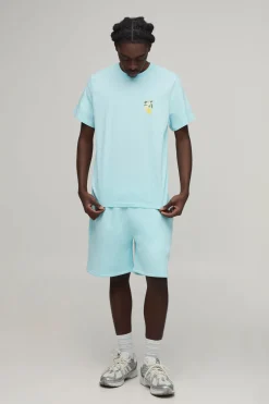 Ensemble T-shirt À Imprimé Citron Coupe Regular Et Short Coupe Regular