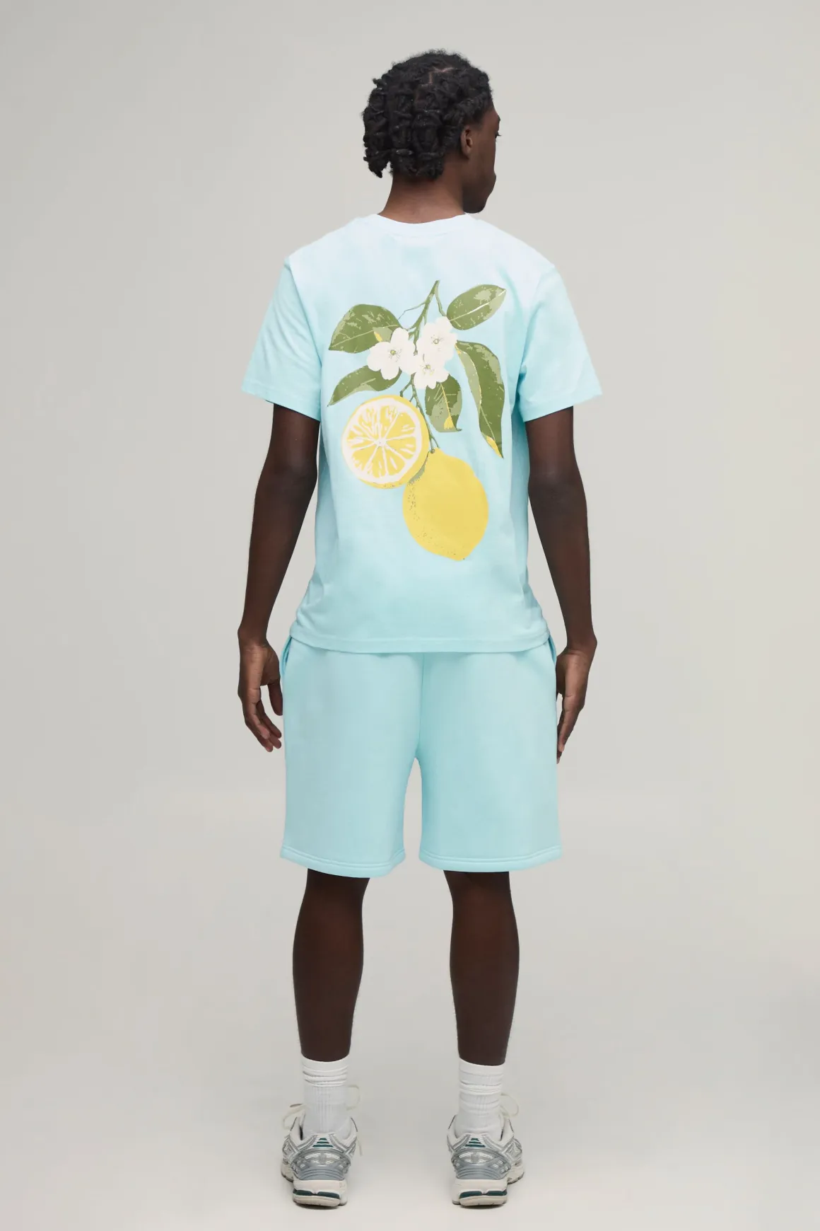 Ensemble T-shirt À Imprimé Citron Coupe Regular Et Short Coupe Regular