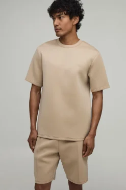 boohooMAN Ensemble T-shirt À Imprimé Fleuri Coupe Regular En Scuba Contrecollé Et Short Slim À Pinces<Homme Survêtements