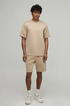 boohooMAN Ensemble T-shirt À Imprimé Fleuri Coupe Regular En Scuba Contrecollé Et Short Slim À Pinces<Homme Survêtements