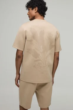 boohooMAN Ensemble T-shirt À Imprimé Fleuri Coupe Regular En Scuba Contrecollé Et Short Slim À Pinces<Homme Survêtements