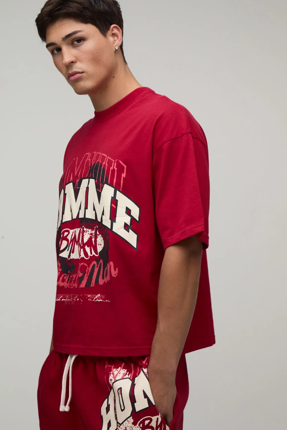 Ensemble T-shirt Imprimé Homme Oversize Ample & Short Baggy