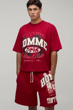 Ensemble T-shirt Imprimé Homme Oversize Ample & Short Baggy