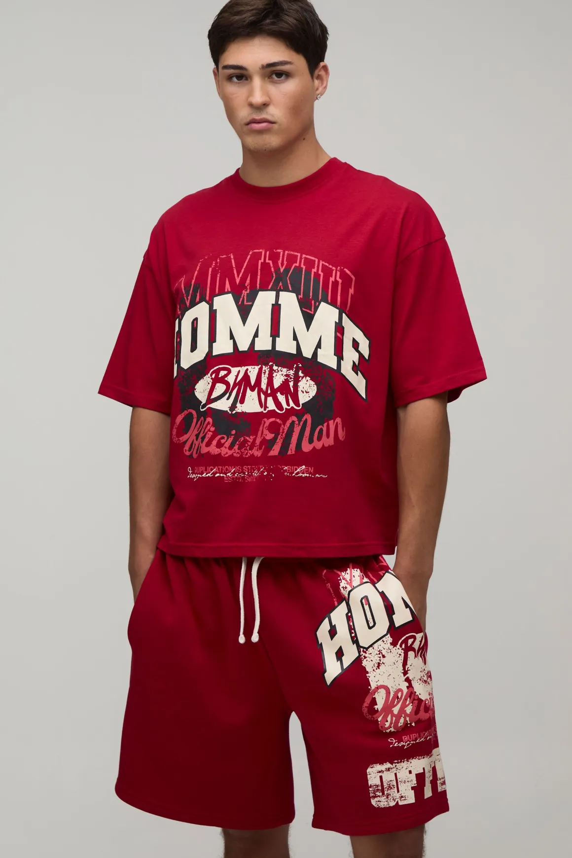 Ensemble T-shirt Imprimé Homme Oversize Ample & Short Baggy