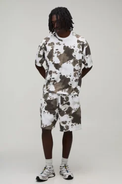 Ensemble T-shirt Oversize Ample Et Short Baggy Imprimé Peau De Vache