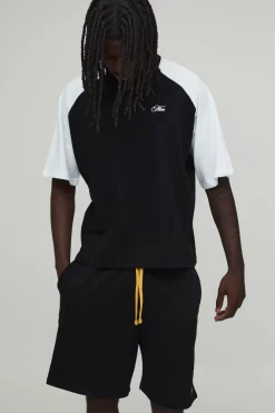 Ensemble T-shirt Oversize Ample À Manches Raglan Et Short Baggy