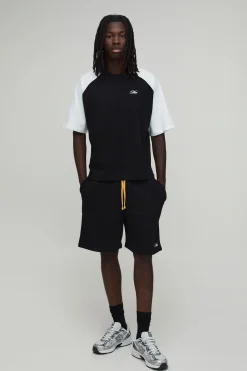 Ensemble T-shirt Oversize Ample À Manches Raglan Et Short Baggy