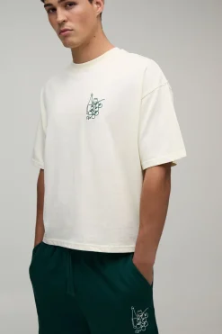 boohooMAN Ensemble T-shirt Oversize Ample Avec Broderie Vin Et Short Baggy<Homme Survêtements