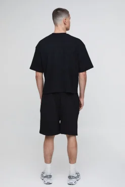 boohooMAN Ensemble T-shirt Oversize Boxy Et Short À Entrejambe Tombant<Homme Ensembles|Survêtements