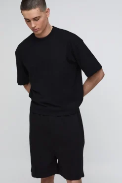 boohooMAN Ensemble T-shirt Oversize Boxy Et Short À Entrejambe Tombant<Homme Ensembles|Survêtements