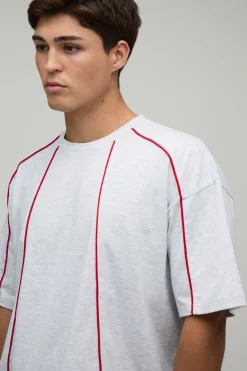 boohooMAN Ensemble T-shirt Oversize Boxy Et Short Ample Avec Passepoil Contrastant<Homme Survêtements