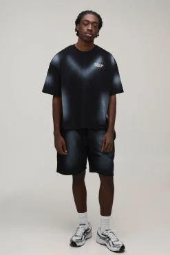 boohooMAN Ensemble T-shirt Oversize Boxy Effet Délavé Édition Limitée Et Short<Homme Survêtements