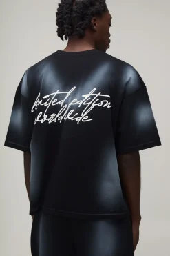 boohooMAN Ensemble T-shirt Oversize Boxy Effet Délavé Édition Limitée Et Short<Homme Survêtements