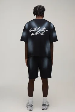 boohooMAN Ensemble T-shirt Oversize Boxy Effet Délavé Édition Limitée Et Short<Homme Survêtements