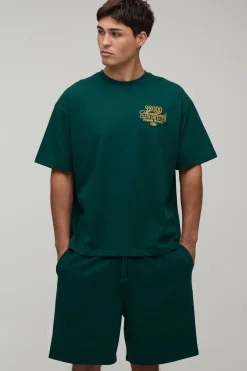 Ensemble T-shirt Oversize Brodé Monte Carlo Et Short Ample