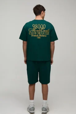 Ensemble T-shirt Oversize Brodé Monte Carlo Et Short Ample