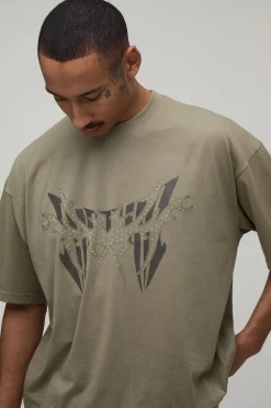 Ensemble T-shirt Oversize Clouté Et Short Décontracté