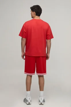 Ensemble T-shirt Oversized Et Short De Basketball Homme Avec Appliqué Étoile