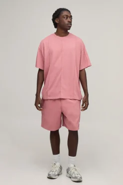 Ensemble T-shirt Oversize À Détails De Coutures Sport Et Short Ample Homme