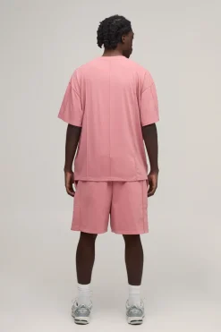 Ensemble T-shirt Oversize À Détails De Coutures Sport Et Short Ample Homme