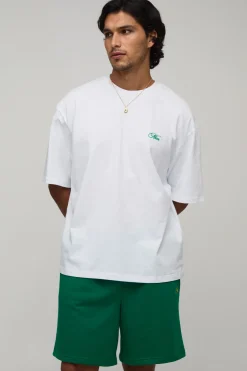 Ensemble T-shirt Oversize Hi-lo À Inscription Homme Et Short Ample