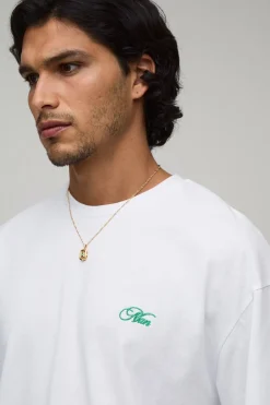 Ensemble T-shirt Oversize Hi-lo À Inscription Homme Et Short Ample