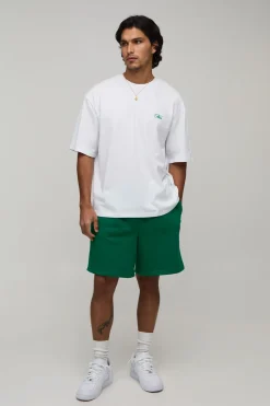 Ensemble T-shirt Oversize Hi-lo À Inscription Homme Et Short Ample