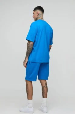 Ensemble T-shirt oversize à imprimé gonflé "Tall Man Star" et short en jersey décontracté