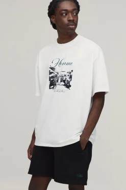 Ensemble T-shirt Oversize Imprimé Homme & Short Ample En Jersey