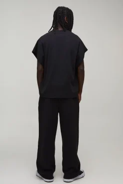 Ensemble T-shirt Oversize À Manches Courtes Raglan Et Jogger Avec Inscription California Floquée