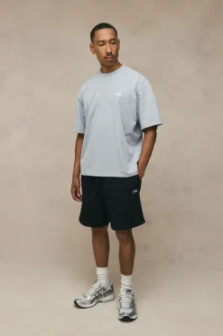 Ensemble T-shirt Oversize À Ourlet Asymétrique Avec Inscription Man Et Short Ample