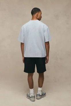 Ensemble T-shirt Oversize À Ourlet Asymétrique Avec Inscription Man Et Short Ample