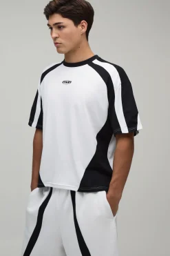 boohooMAN Ensemble T-shirt Oversize À Panneaux Et Short En Jersey<Homme Ensembles|Survêtements