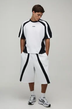 boohooMAN Ensemble T-shirt Oversize À Panneaux Et Short En Jersey<Homme Ensembles|Survêtements