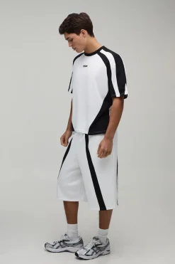 boohooMAN Ensemble T-shirt Oversize À Panneaux Et Short En Jersey<Homme Ensembles|Survêtements