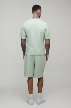 boohooMAN Ensemble T-shirt Plissé Coupe Ample Et Short Ample Pour Grand<Homme Tout Afficher|Survêtements