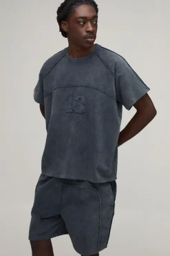Ensemble T-shirt Raglan Ample À Manches Courtes Et Short Oversize
