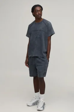 Ensemble T-shirt Raglan Ample À Manches Courtes Et Short Oversize