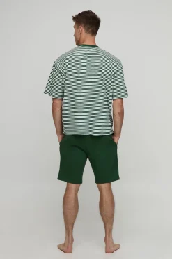 boohooMAN Ensemble T-shirt rayé à coupe boxy surdimensionné et short<Homme Survêtements