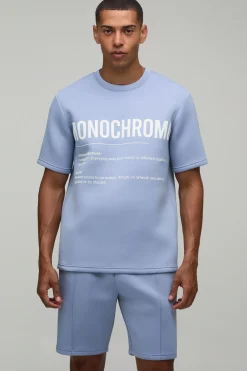 Ensemble T-shirt Scuba Collé À Imprimé Caoutchouc Haute Densité Coupe Regular Et Short Slim À Pinces