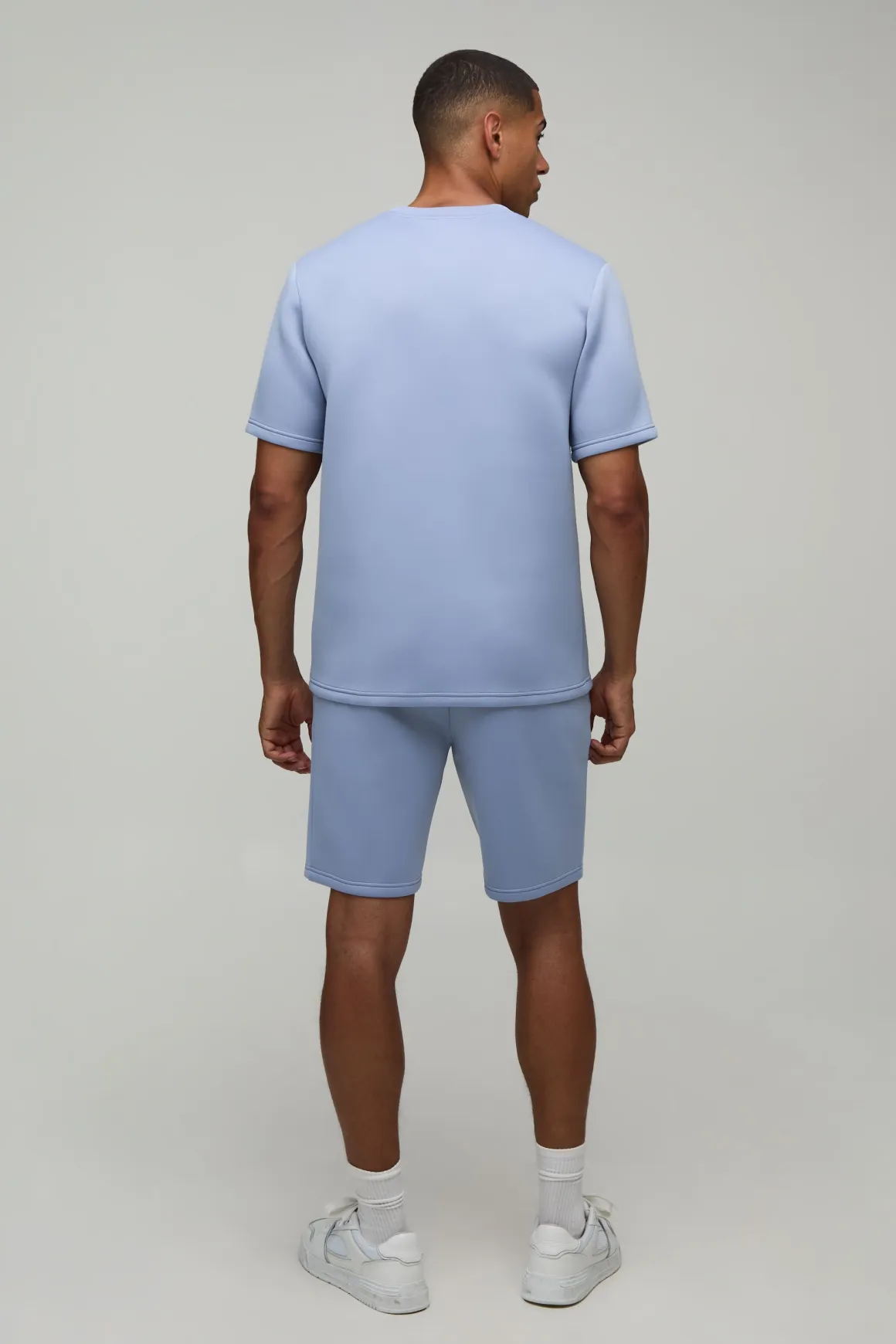 Ensemble T-shirt Scuba Collé À Imprimé Caoutchouc Haute Densité Coupe Regular Et Short Slim À Pinces