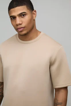 boohooMAN Ensemble T-shirt Scuba Thermocollé Coupe Regular Et Short Slim À Pinces<Homme Ensembles|Survêtements