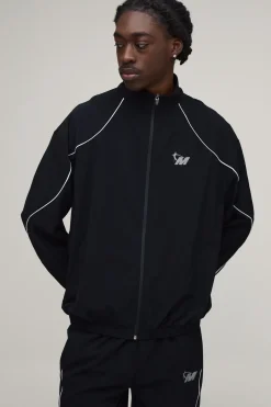 Ensemble Veste De Survêtement Et Jogger Coupe Regular Technique Avec Passepoil Contrasté