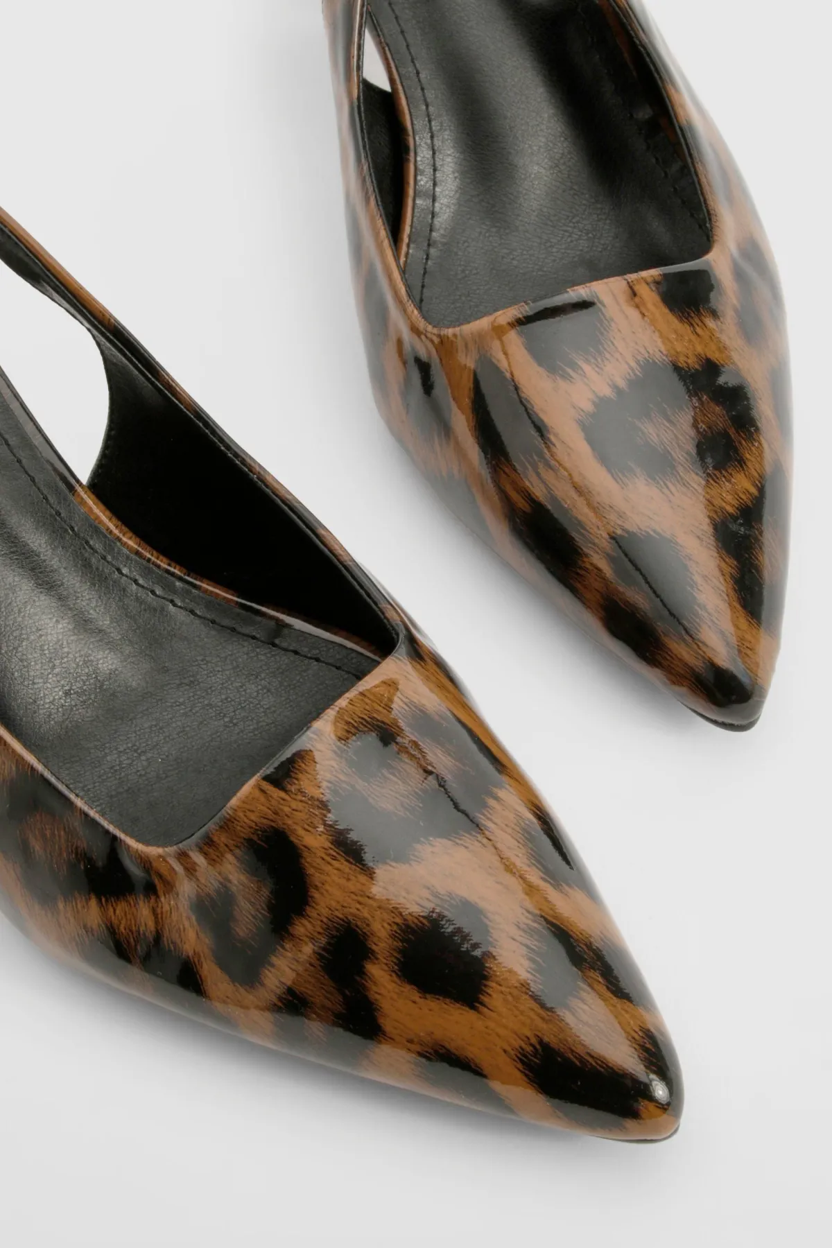 boohoo Escarpin bas à bride arrière style pour la ville< Imprimé Léopard|Chaussures À Talons