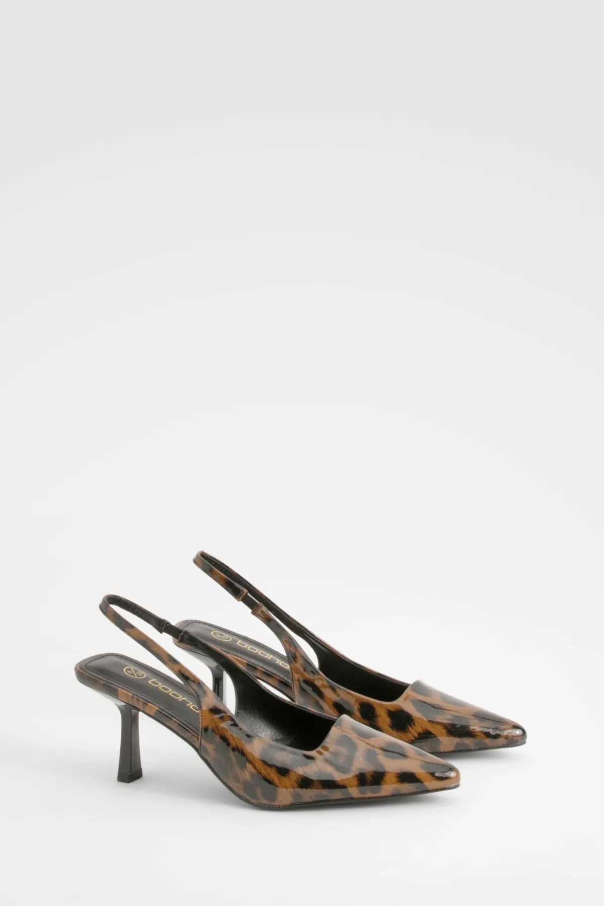 boohoo Escarpin bas à bride arrière style pour la ville< Imprimé Léopard|Chaussures À Talons