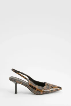 boohoo Escarpin bas à bride arrière style pour la ville< Imprimé Léopard|Chaussures À Talons