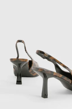 boohoo Escarpin bas à bride arrière style pour la ville< Imprimé Léopard|Chaussures À Talons