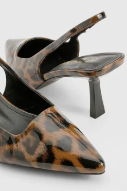 boohoo Escarpin bas à bride arrière style pour la ville< Imprimé Léopard|Chaussures À Talons